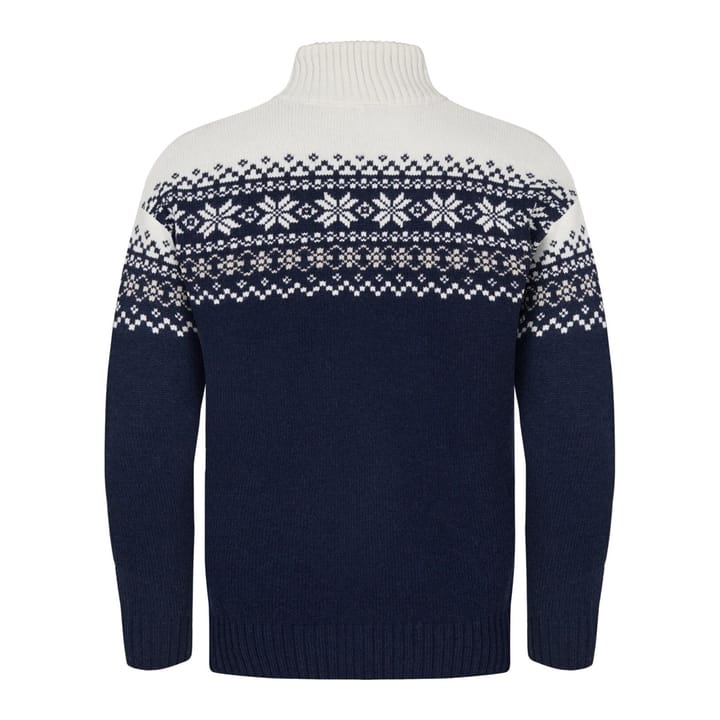 Gridarmor Snøkrystall Half Zip Ullgenser Men Navy Blue/White/Brown Gridarmor