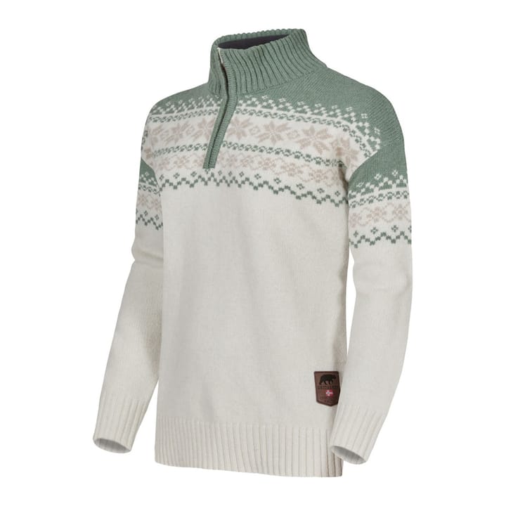 Gridarmor Women's Snøkrystall Half Zip Ullgenser White/Green/Beige Gridarmor Gridarmor Women's Snøkrystall Half Zip Ullgenser White/Green/Beige Gridarmor