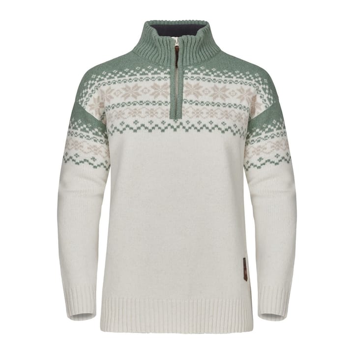 Gridarmor Women's Snøkrystall Half Zip Ullgenser White/Green/Beige Gridarmor Gridarmor Women's Snøkrystall Half Zip Ullgenser White/Green/Beige Gridarmor