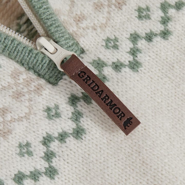 Gridarmor Women's Snøkrystall Half Zip Ullgenser White/Green/Beige Gridarmor Gridarmor Women's Snøkrystall Half Zip Ullgenser White/Green/Beige Gridarmor