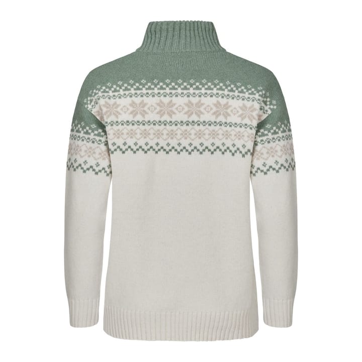 Gridarmor Women's Snøkrystall Half Zip Ullgenser White/Green/Beige Gridarmor