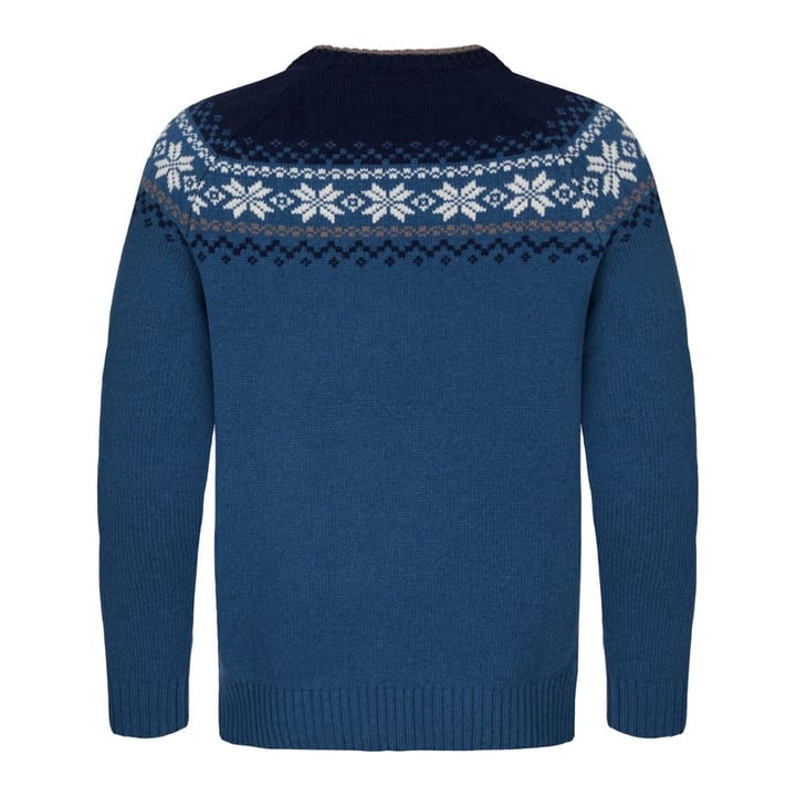 Gridarmor Men's Snøkrystall Round Neck Ullgenser Blue/White/Navy Gridarmor