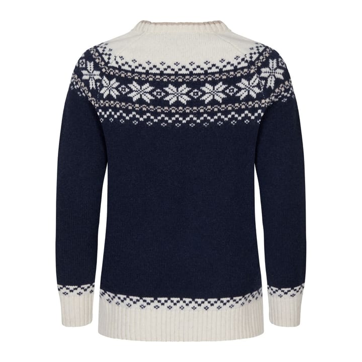 Gridarmor Snøkrystall Round Neck Ullgenser Wmn Navy Blue/Beige/White Gridarmor