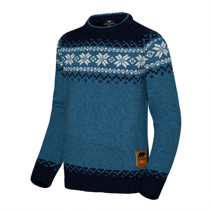 Gridarmor Kids' Snøkrystall Ullgenser Indian Teal Gridarmor Gridarmor Kids' Snøkrystall Ullgenser Indian Teal Gridarmor