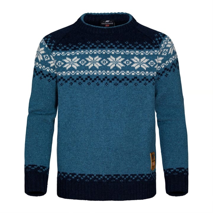 Gridarmor Kids' Snøkrystall Ullgenser Indian Teal Gridarmor Gridarmor Kids' Snøkrystall Ullgenser Indian Teal Gridarmor