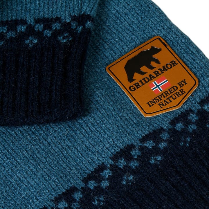 Gridarmor Kids' Snøkrystall Ullgenser Indian Teal Gridarmor Gridarmor Kids' Snøkrystall Ullgenser Indian Teal Gridarmor