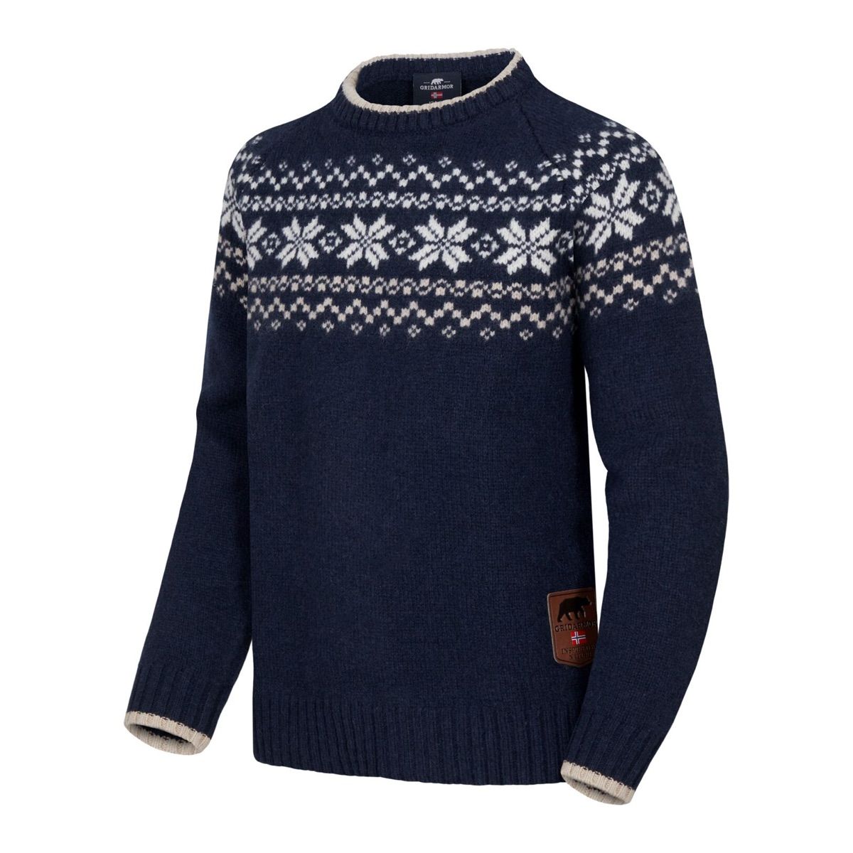 Gridarmor Snøkrystall Ullgenser Jr Navy/White/Beige