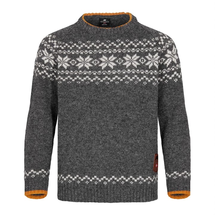 Gridarmor  Kids' Snøkrystall Ullgenser Mid Grey Melange Gridarmor
