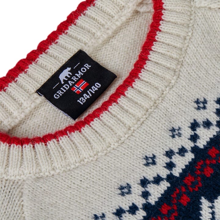 Gridarmor  Kids' Snøkrystall Ullgenser Navy/White/Red Gridarmor