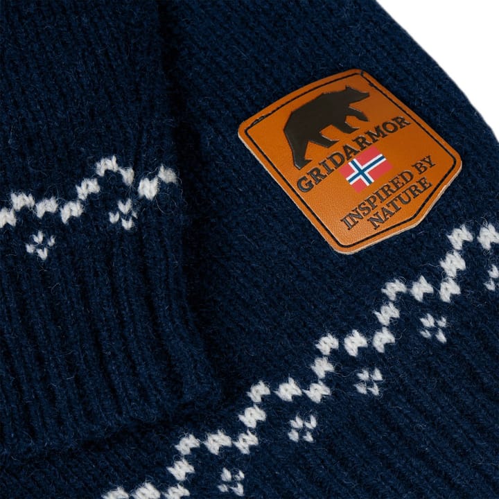 Gridarmor  Kids' Snøkrystall Ullgenser Navy/White/Red Gridarmor