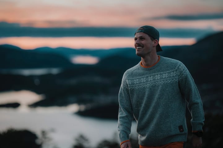Gridarmor Men's Snøkrystall Ullgenser Grey Melange Gridarmor