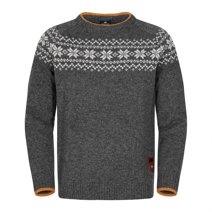 Gridarmor Men's Snøkrystall Ullgenser Mid Grey Melange Gridarmor