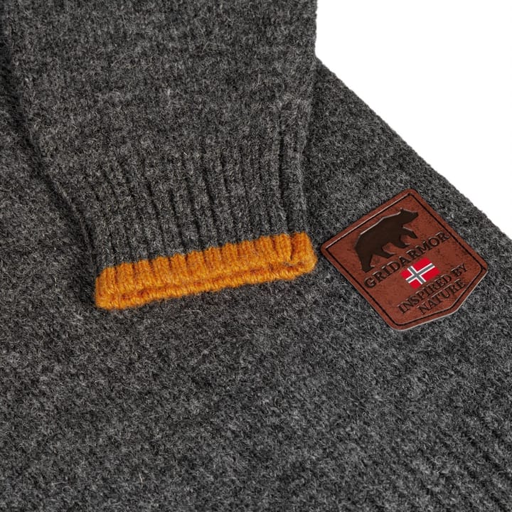 Gridarmor Men's Snøkrystall Ullgenser Mid Grey Melange Gridarmor