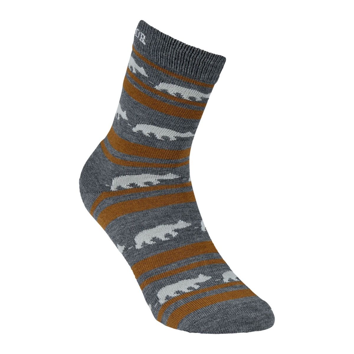 Gridarmor Striped Bear Merino Socks Grey/Beige/White