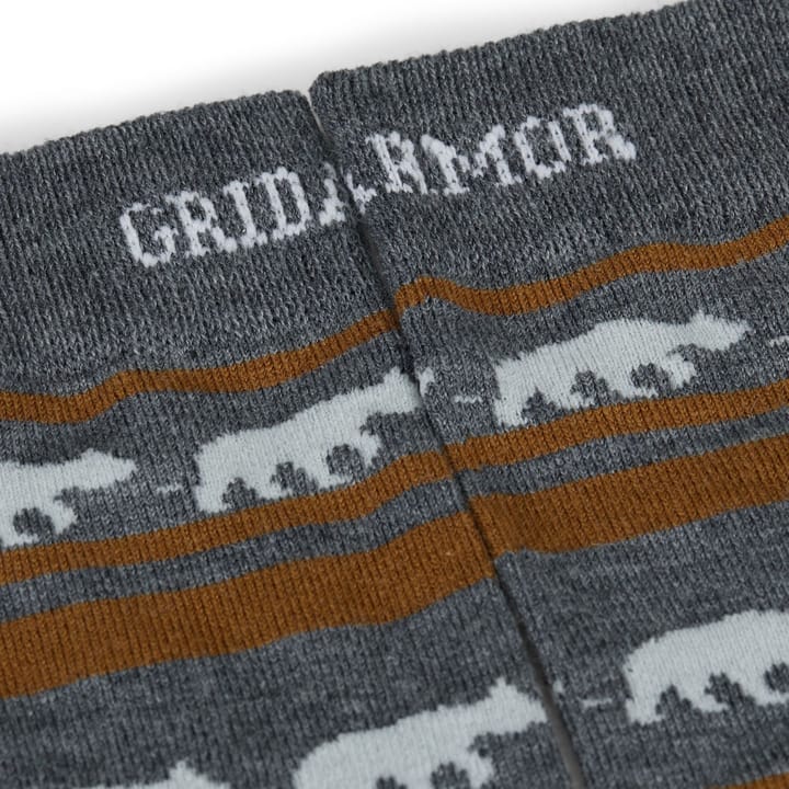Gridarmor Striped Bear Merino Socks Grey/Beige/White Gridarmor