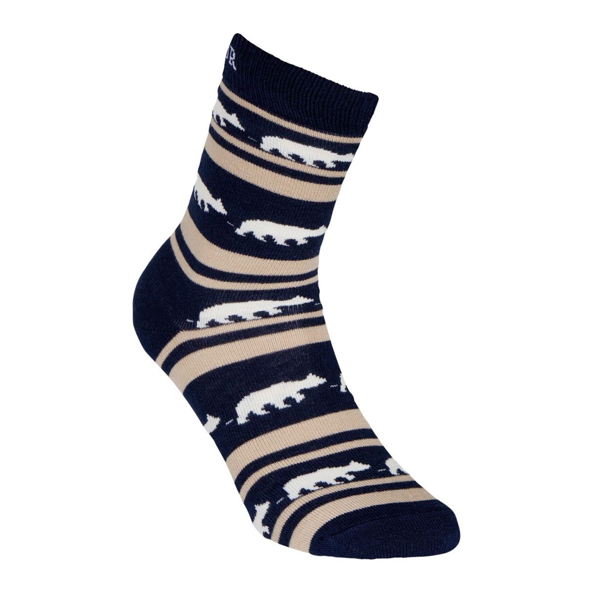 Gridarmor Striped Bear Merino Socks Navy Blazer