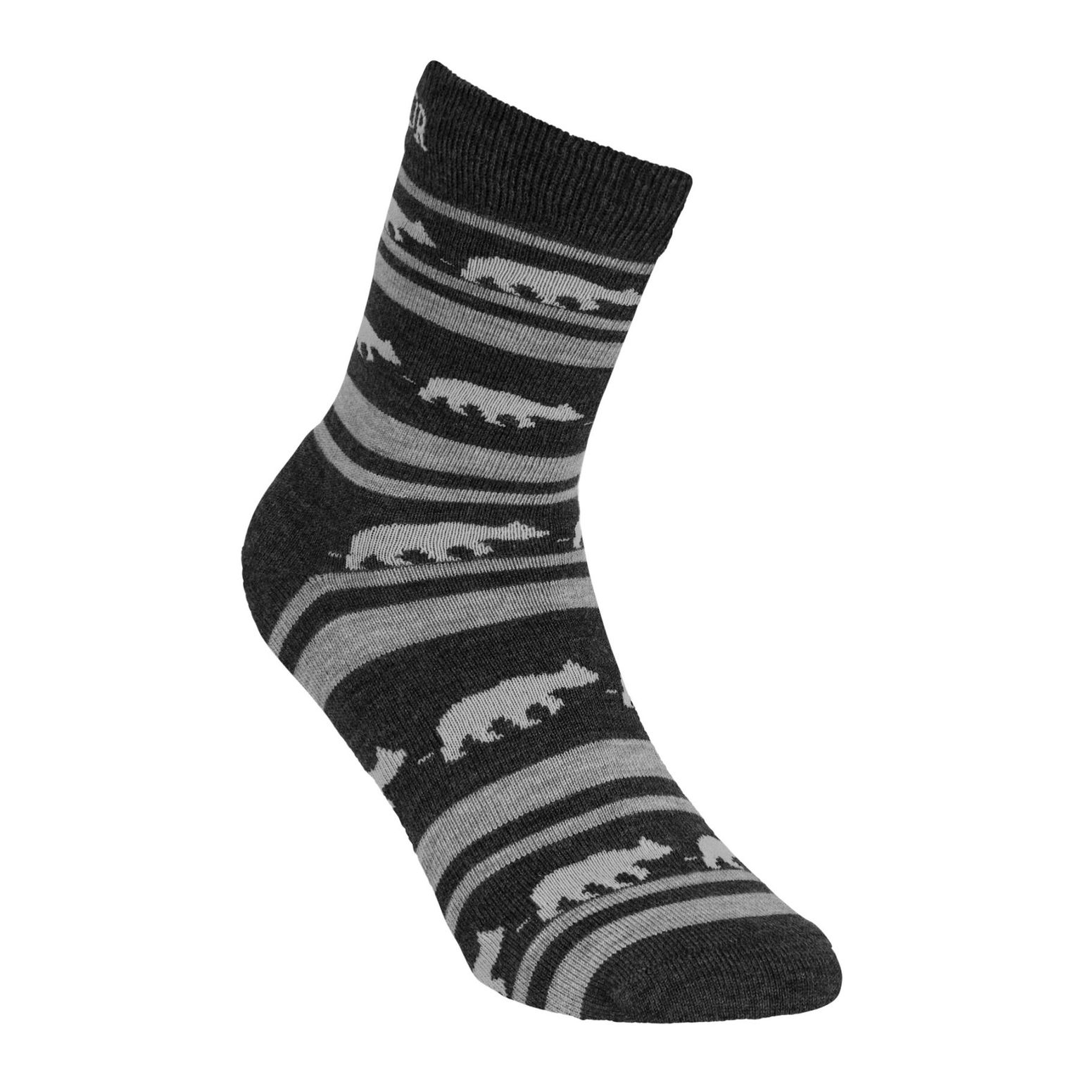 Gridarmor Striped Bear Merino Socks Dark Grey Melange