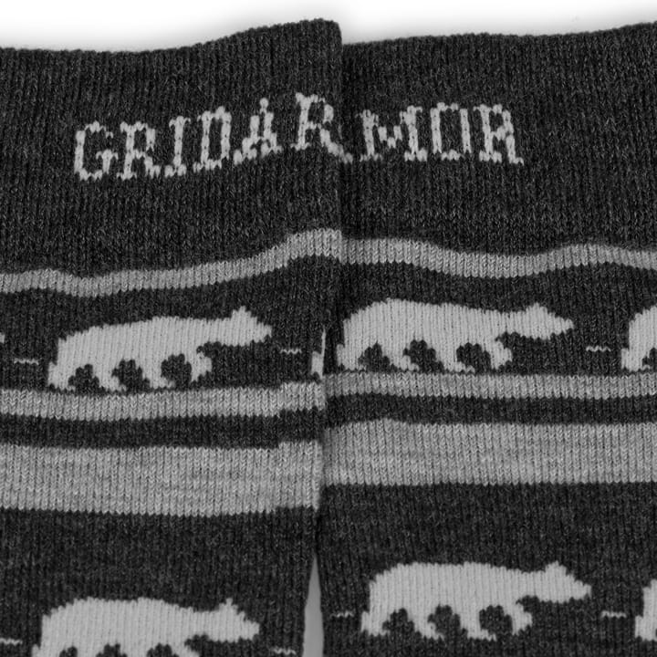 Gridarmor Striped Bear Merino Socks Dark Grey Melange Gridarmor