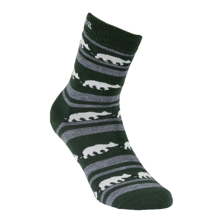 Gridarmor Striped Bear Merino Socks Green/Grey/White Gridarmor