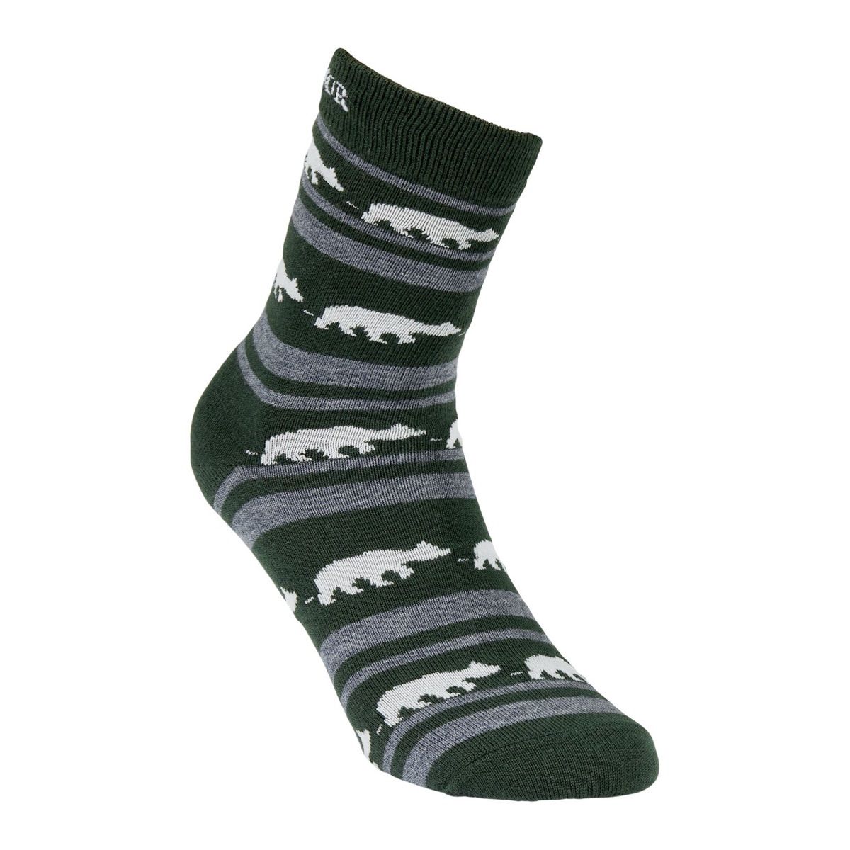 Gridarmor Striped Bear Merino Socks Green/Grey/White