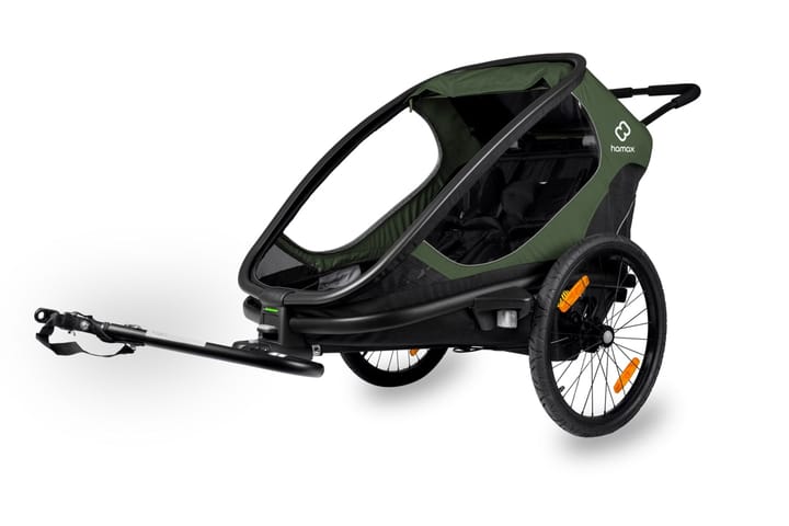 Hamax Outback (Incl. Bicycle Arm & Stroller Wheel) - Reclining Green/Black Hamax