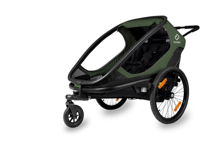 Hamax Outback (Incl. Bicycle Arm & Stroller Wheel) - Reclining Green/Black Hamax Hamax Outback (Incl. Bicycle Arm & Stroller Wheel) - Reclining Green/Black Hamax