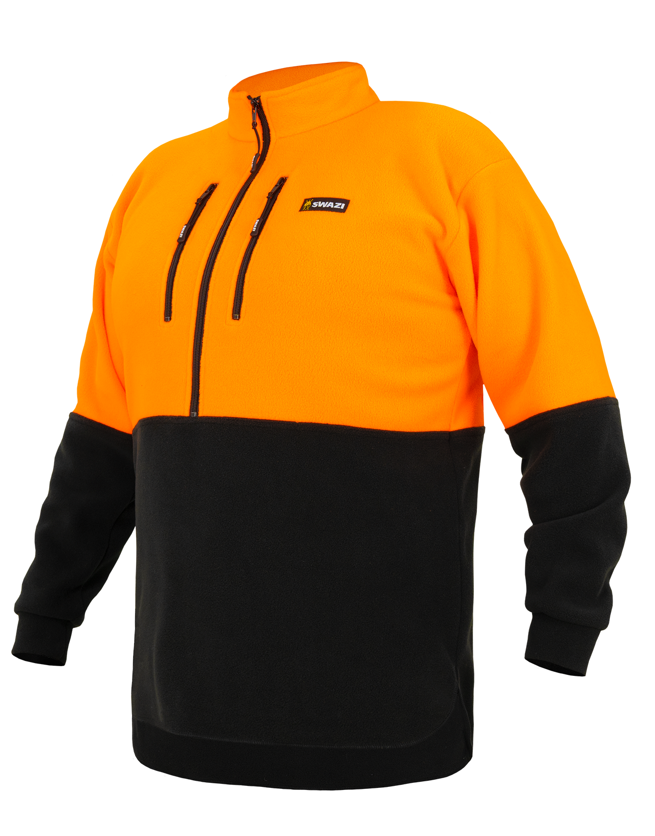 Swazi Men's Hi-Vis Bush Shirt Blaze/Black Långärmade vardagströjor S