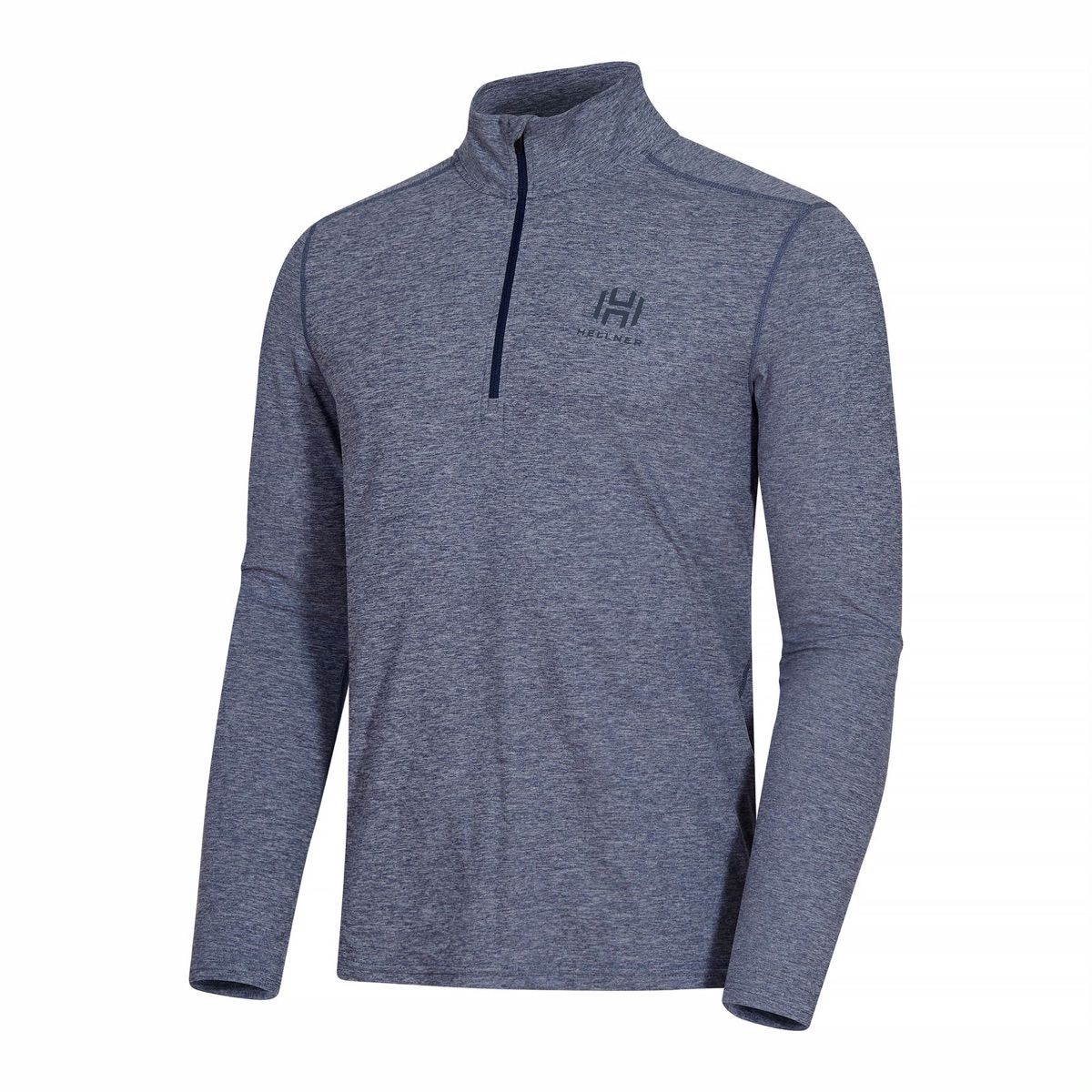 Hellner Nunis Halfzip Ls Tee Men Dress Blue Melange