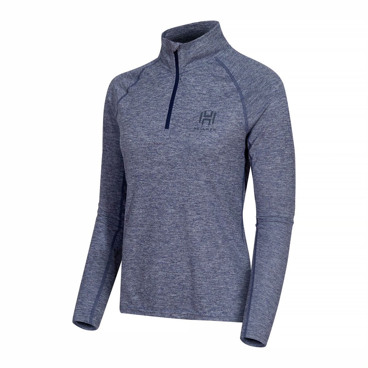 Hellner Nunis Halfzip Ls Tee Wmn Dress Blue Melange