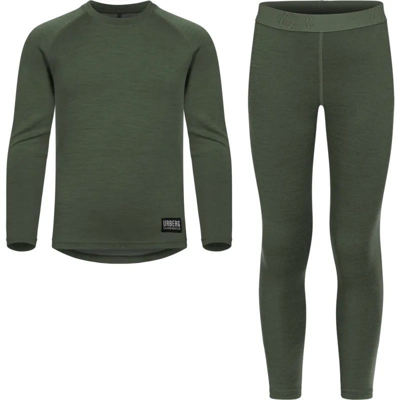 Urberg Merino-Bamboo Base Layer Set Jr Kombu Green