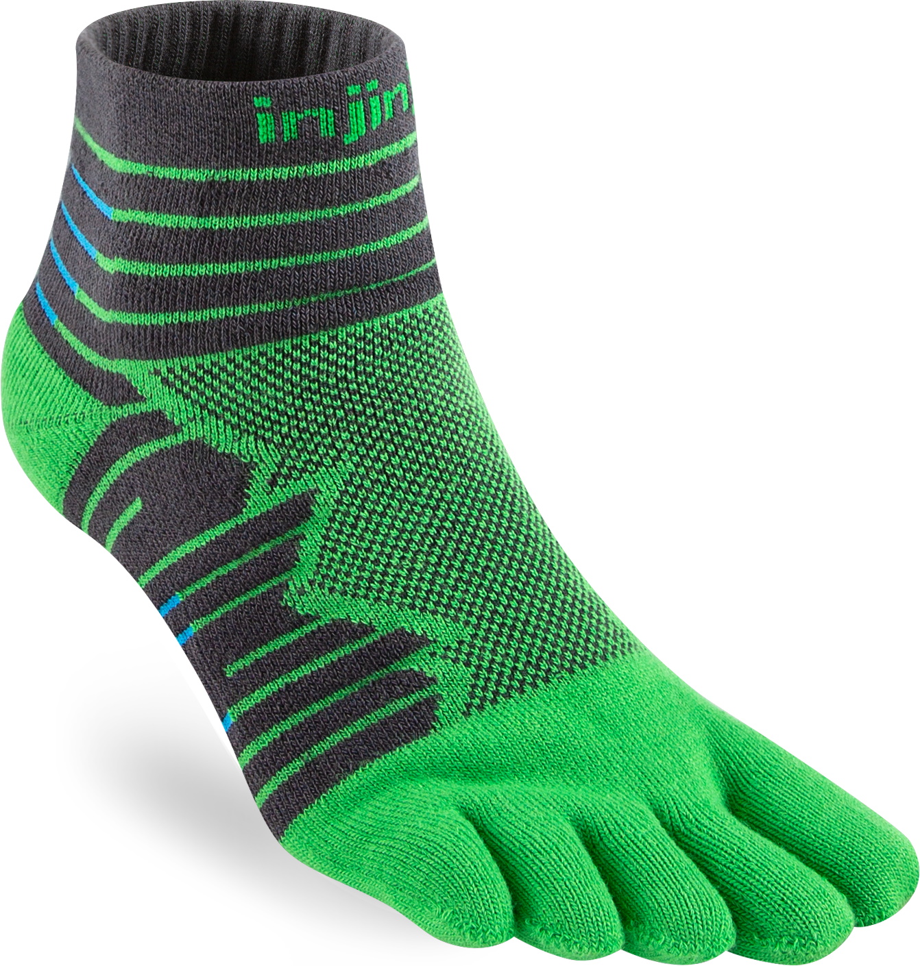 Injinji Men's Ultra Run Mini-Crew Emerald Träningsstrumpor S