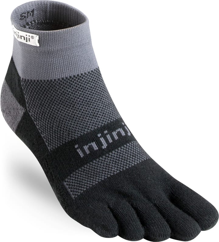 Injinji Men's Run Midweight Mini-Crew Black Gray Injinji