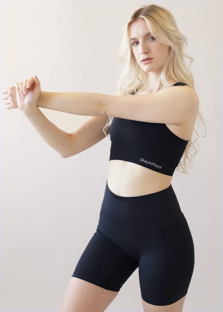 Stay In Place Rib Seamless Bra Black StayInPlace