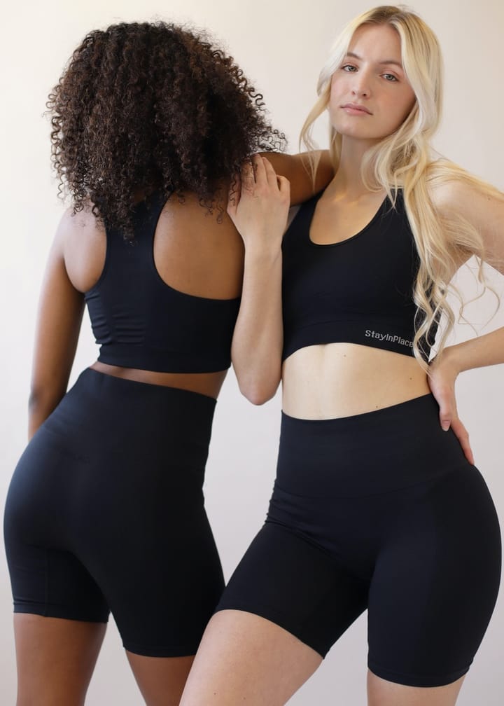 Stay In Place Rib Seamless Bra Black StayInPlace
