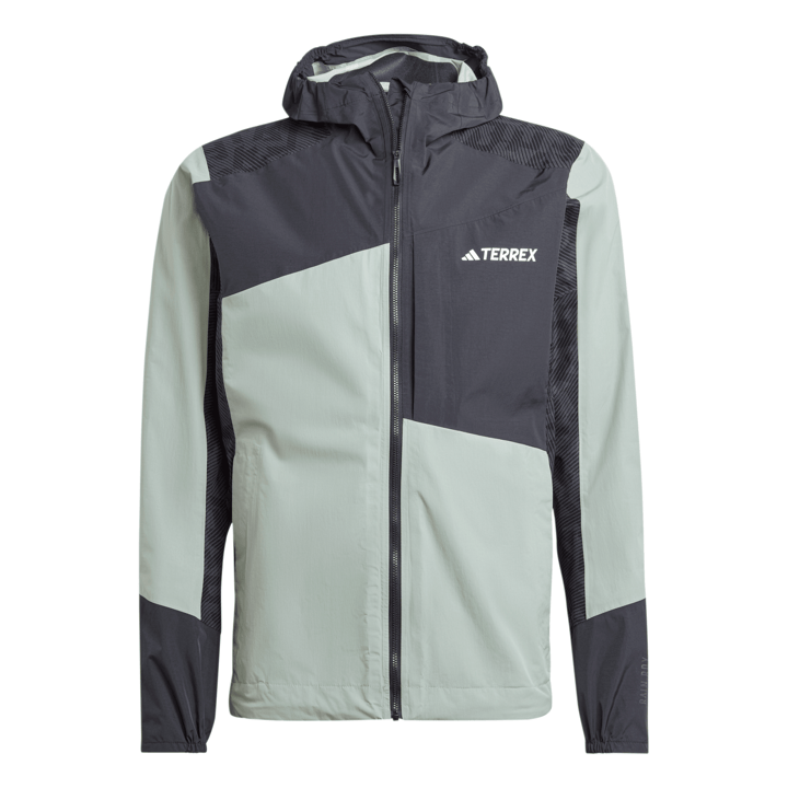 Adidas Men's TERREX Xperior Hybrid Rain Jacket Silver Green/Black Adidas