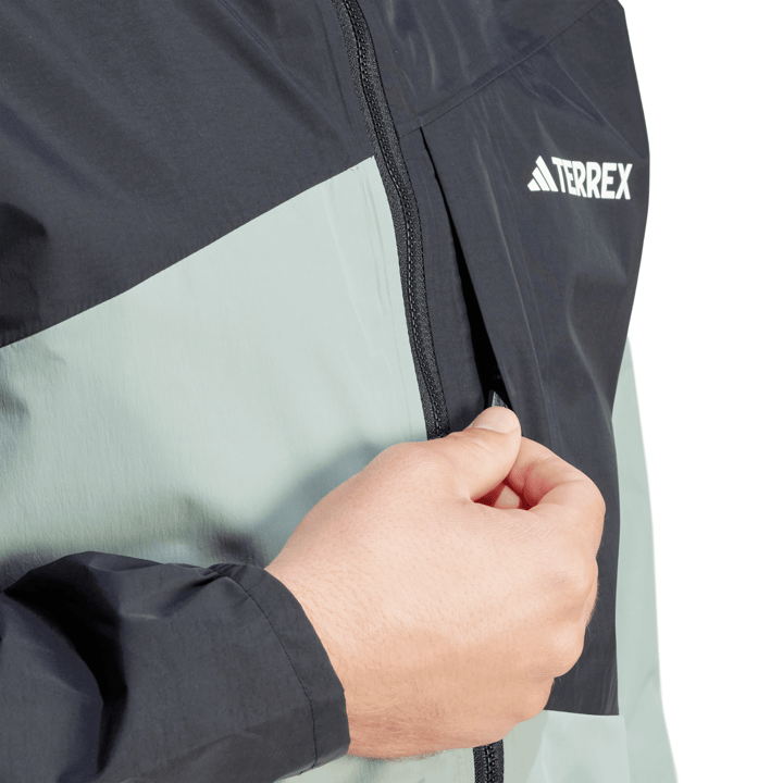 Adidas Men's TERREX Xperior Hybrid Rain Jacket Silver Green/Black Adidas