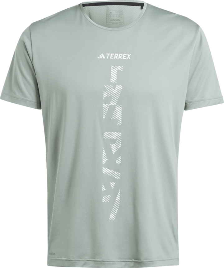 Adidas Men's Terrex Agravic Trail Running T-Shirt Silver Green Adidas