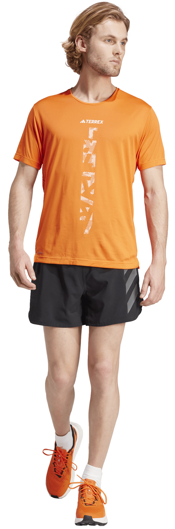 Adidas Men's Terrex Agravic Trail Running T-Shirt Semi Impact Orange/White Adidas