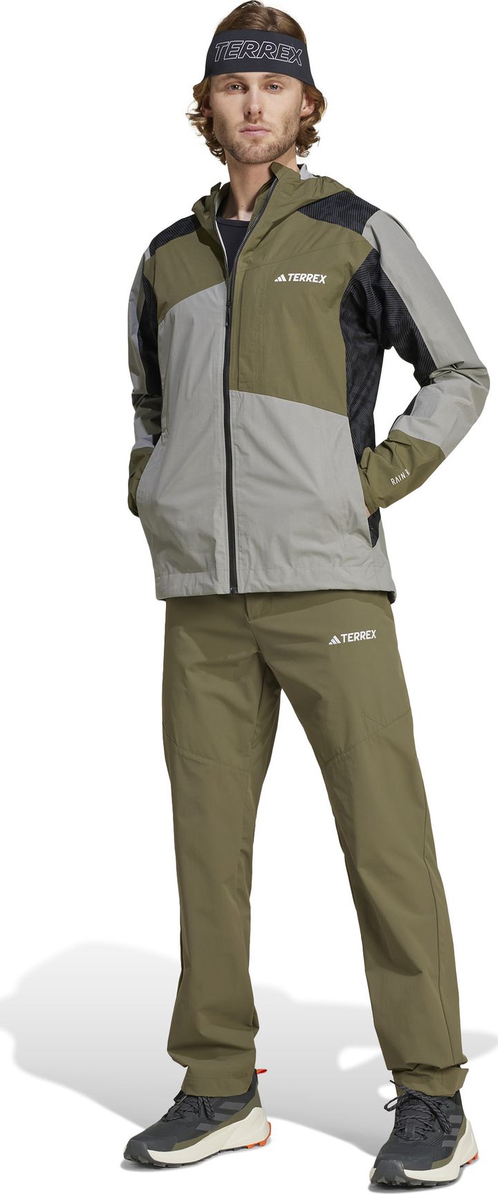 Adidas Men's Terrex Xperior Hybrid RAIN.DRY Jacka Charcoal Solid Grey/Olive Strata/Carbon Adidas