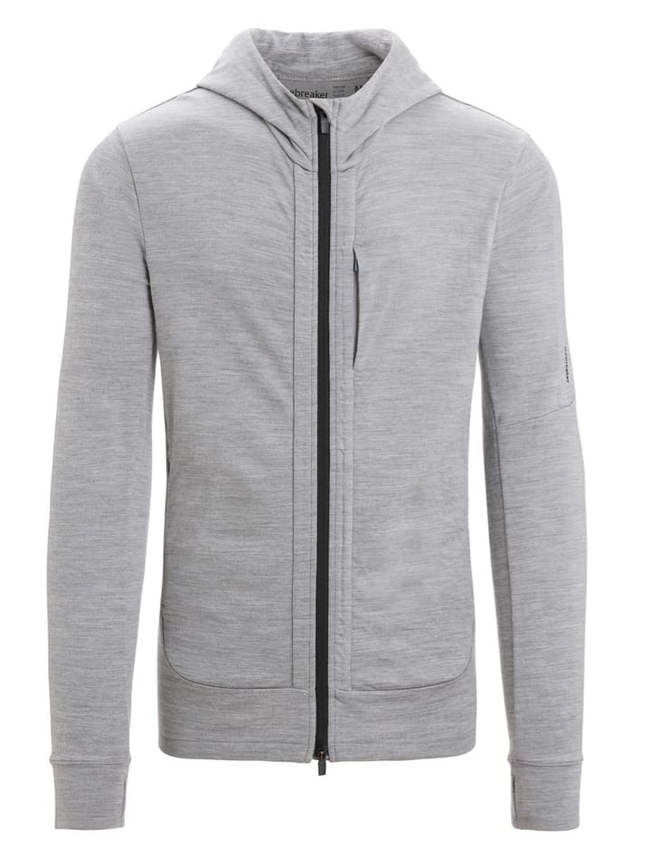 Icebreaker M Quantum III LS Zip Hoodie Metro Hthr/Black Icebreaker