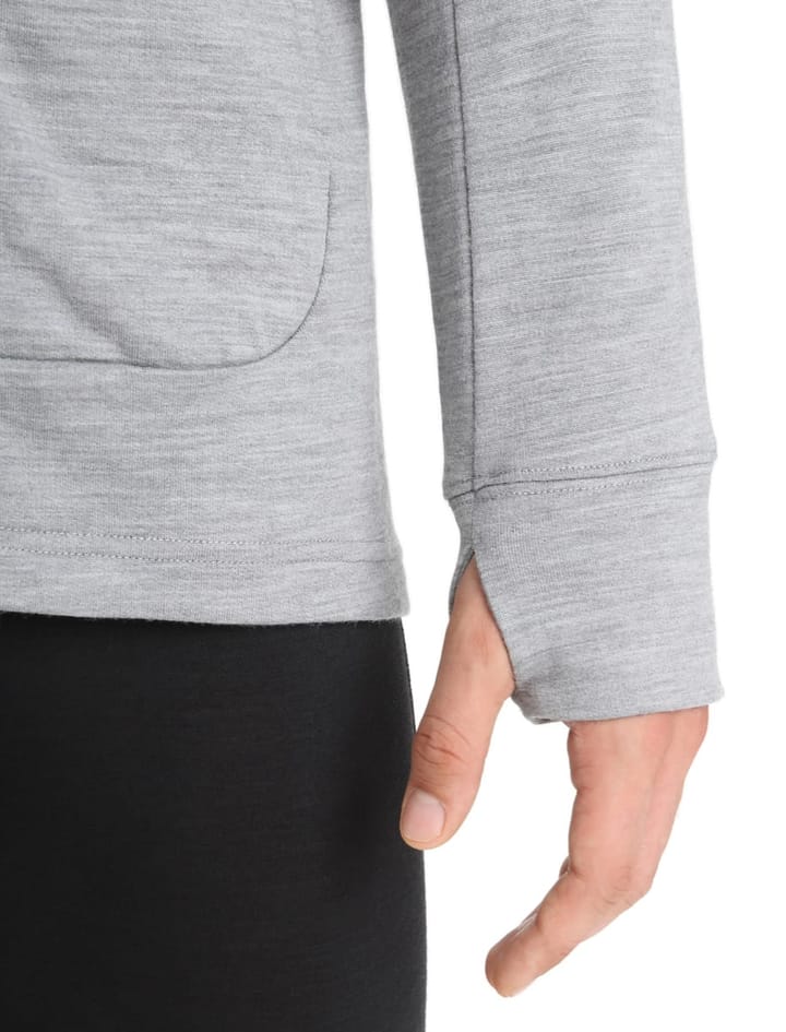 Icebreaker M Quantum III LS Zip Hoodie Metro Hthr/Black Icebreaker