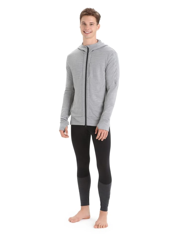Icebreaker M Quantum III LS Zip Hoodie Metro Hthr/Black Icebreaker