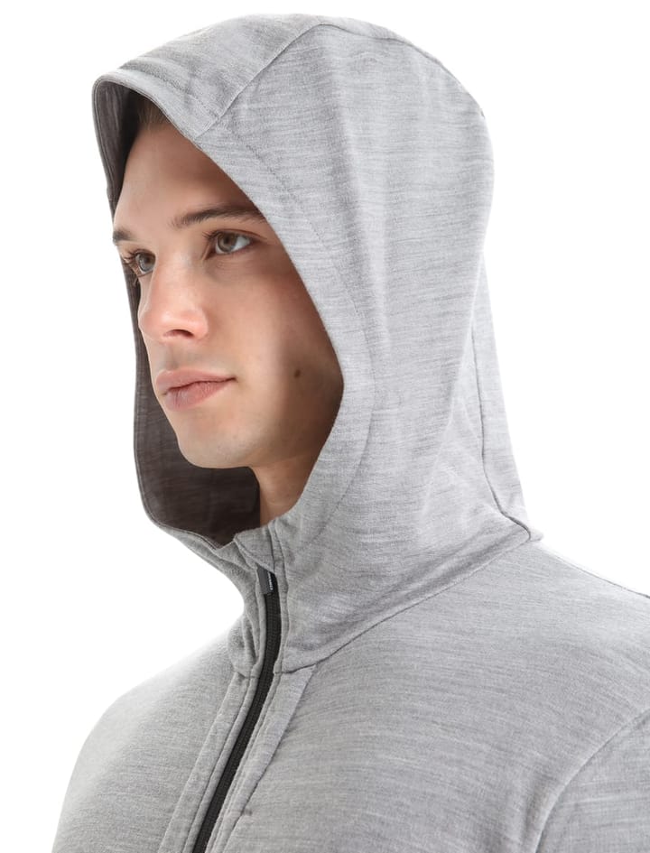 Icebreaker M Quantum III LS Zip Hoodie Metro Hthr/Black Icebreaker