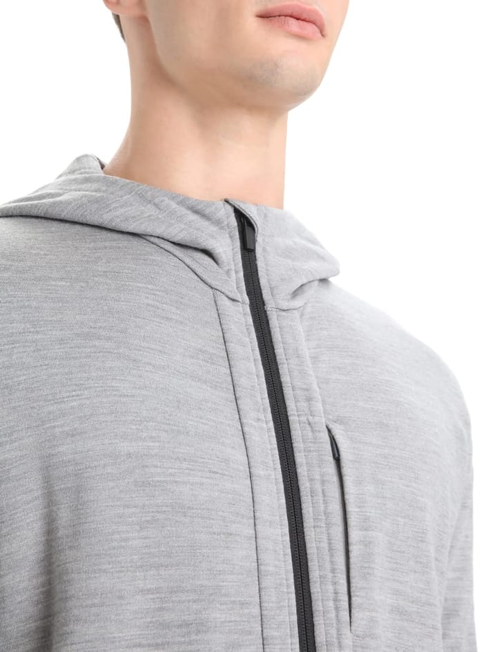 Icebreaker M Quantum III LS Zip Hoodie Metro Hthr/Black Icebreaker