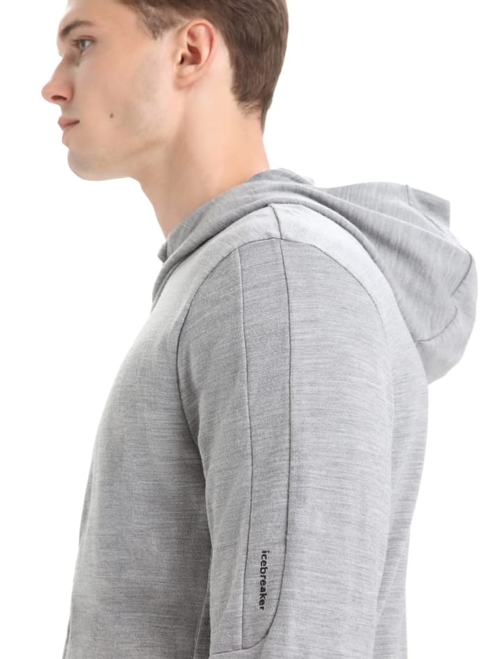 Icebreaker M Quantum III LS Zip Hoodie Metro Hthr/Black Icebreaker
