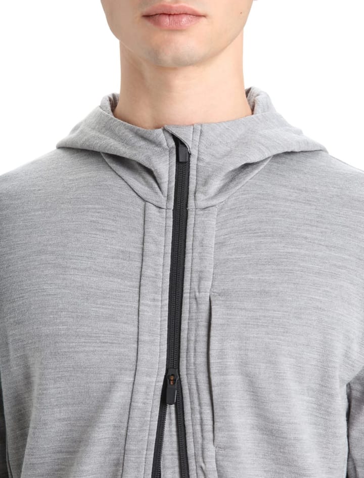 Icebreaker M Quantum III LS Zip Hoodie Metro Hthr/Black Icebreaker