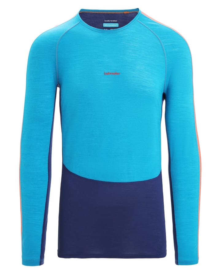 Icebreaker Men 125 Zoneknit™ LS Crewe Geo Blue/Royal Navy/Cb Icebreaker