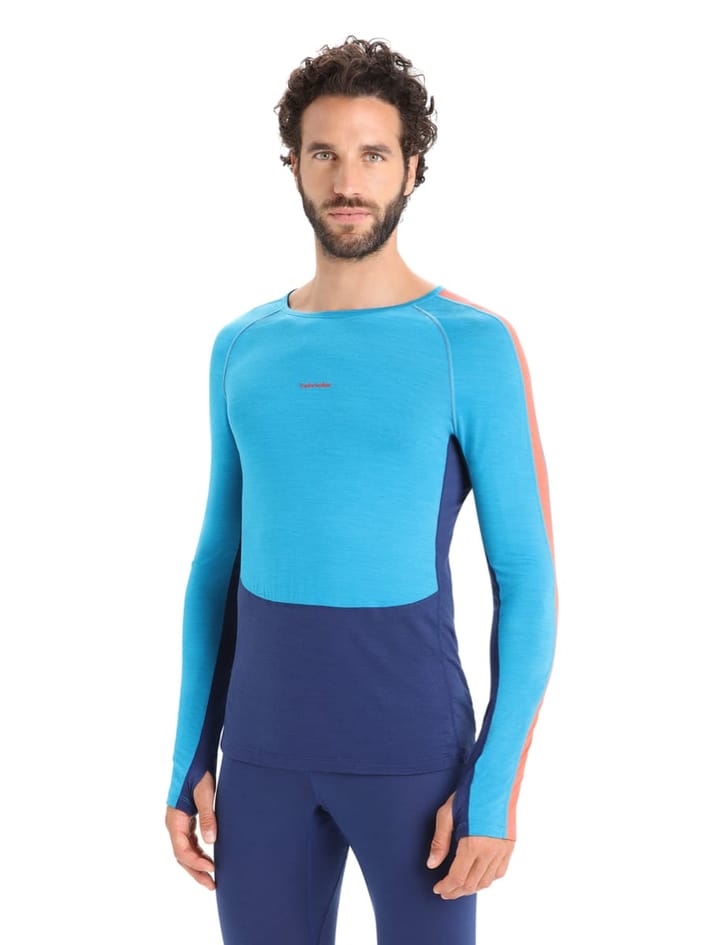 Icebreaker Men's 125 Zoneknit™ Long Sleeve Crewe Geo Blue/Royal Navy Icebreaker