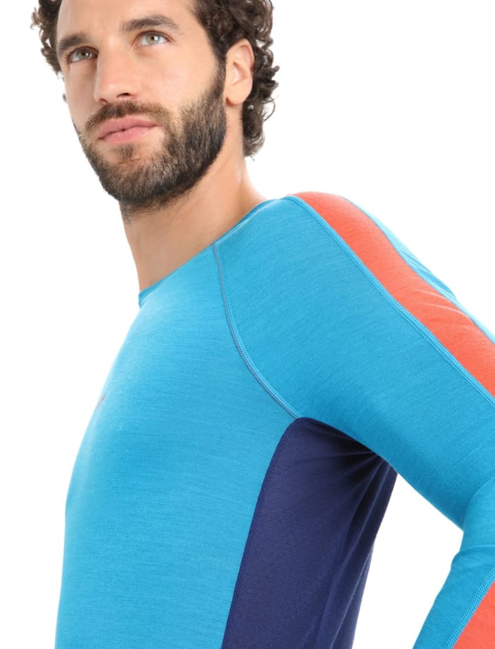 Icebreaker Men's 125 Zoneknit™ Long Sleeve Crewe Geo Blue/Royal Navy Icebreaker