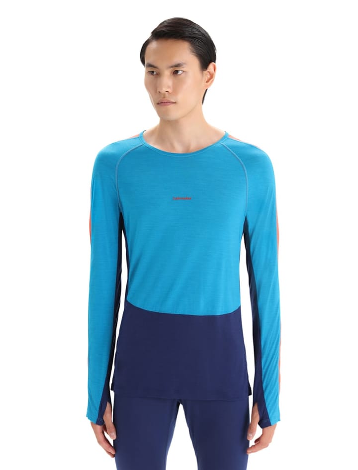 Icebreaker Men's 125 Zoneknit™ Long Sleeve Crewe Geo Blue/Royal Navy Icebreaker